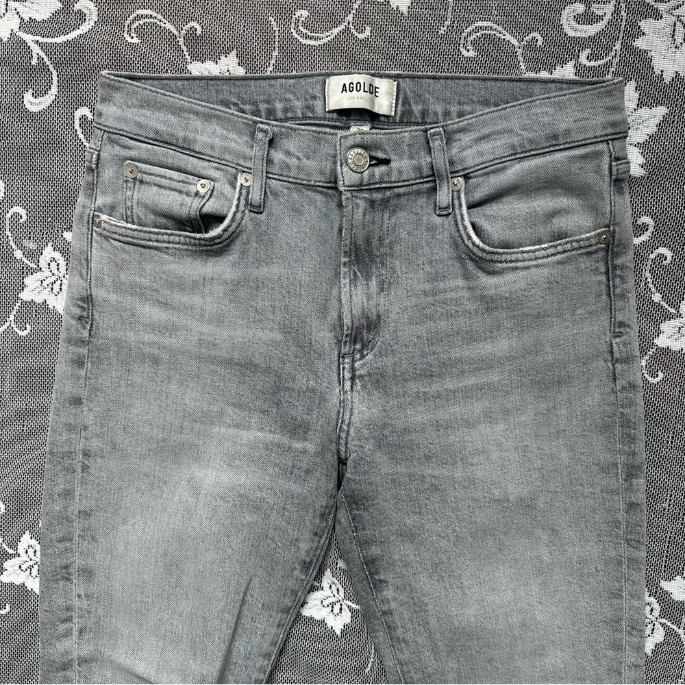 AGOLDE  TONI Mid Rise Straight Slim Ankle Jeans Gray size 26 - Picture 3 of 16